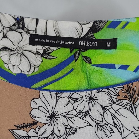 Brazilian Designer. Statement Shift Dress w Sleeve Slits Size Medium - Picture 6 of 10